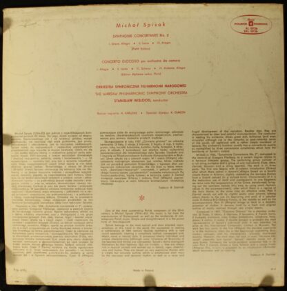 Polskie Nagrania Muza SXL 0726 - Michał Spisak, Orkiestra Symfon - Image 2