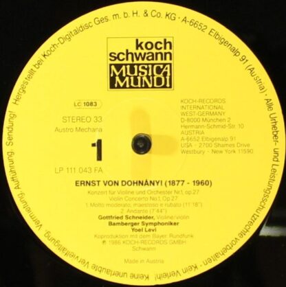 Schwann Musica Mundi VMS 2112 - Ernst von Dohnányi, Gottfried Sc - Image 3