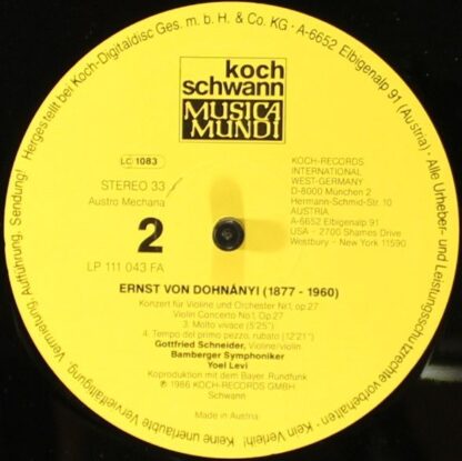 Schwann Musica Mundi VMS 2112 - Ernst von Dohnányi, Gottfried Sc - Image 4