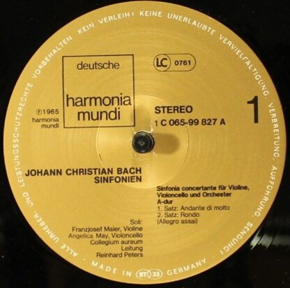 Deutsche Harmonia Mundi 1 C 065-99 827 - Johann Christian Bach, - Image 3
