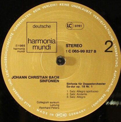Deutsche Harmonia Mundi 1 C 065-99 827 - Johann Christian Bach, - Image 4