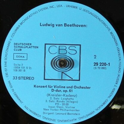CBS 29 220-1 - Ludwig van Beethoven, Isaac Stern, Leonard Bernst - Image 4