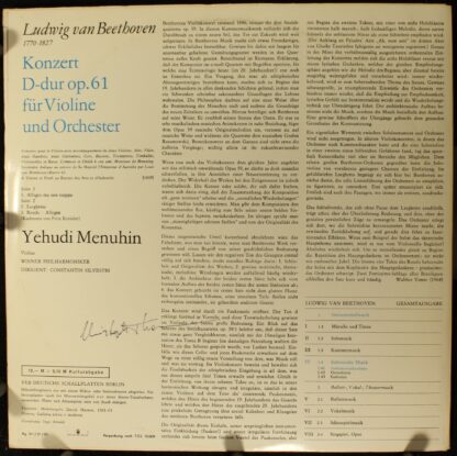 Eterna 8 25 450 - Ludwig van Beethoven, Yehudi Menuhin, Wiener P - Image 2