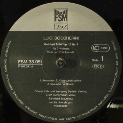 FSM Vox 33 051 - Luigi Boccherini - Streichquintette E-dur, a-mo - Image 3