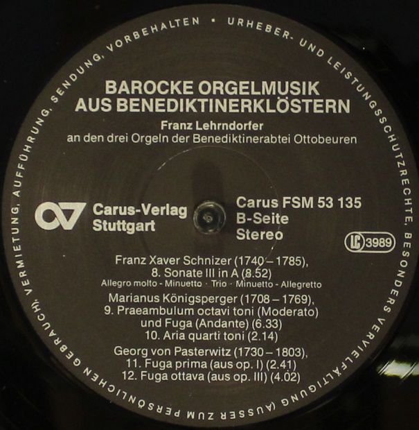 Carus FSM 53135 - Franz Lehrndorfer - Barocke Orgelmusik Aus Ben - Image 3