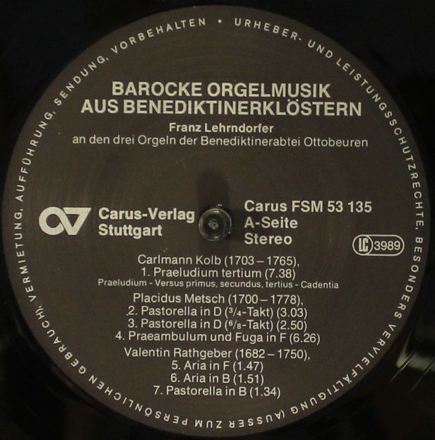 Carus FSM 53135 - Franz Lehrndorfer - Barocke Orgelmusik Aus Ben - Image 4