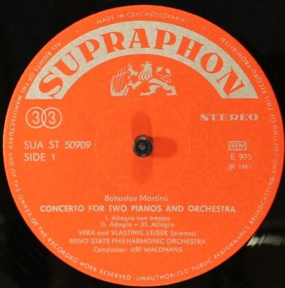 Supraphon SUA ST 50909 - Bohuslav Martinů, Věra Lejsková, Vlasti - Image 3