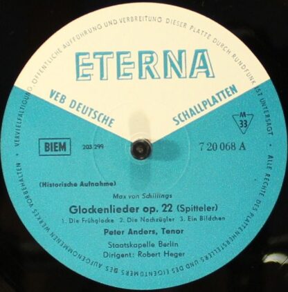 Eterna 7 20 068 - Peter Anders (2), Max Von Schillings, Richard - Image 3