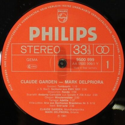 Philips 9500 9999 - Claude Garden, Mark Delpriora - Mundharmonik - Image 3