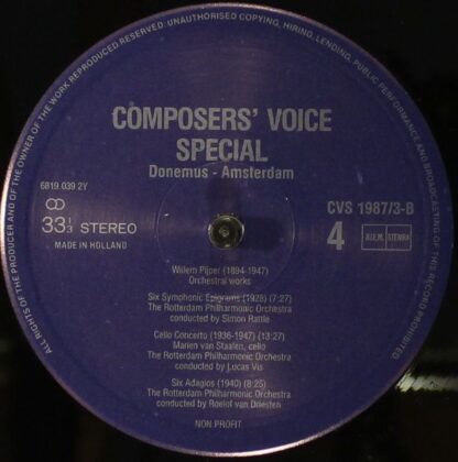 Composers' Voice CVS 1987/1 - Willem Pijper - Historic Recording - Image 7