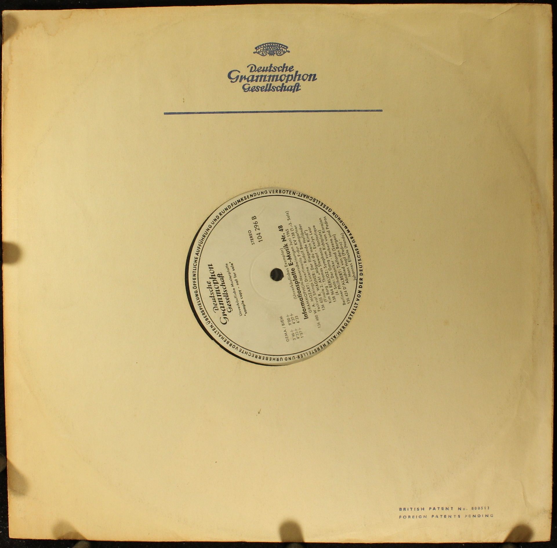 Deutsche Grammophon 104 296 A - Various - Informationsplatte E-M - Image 3