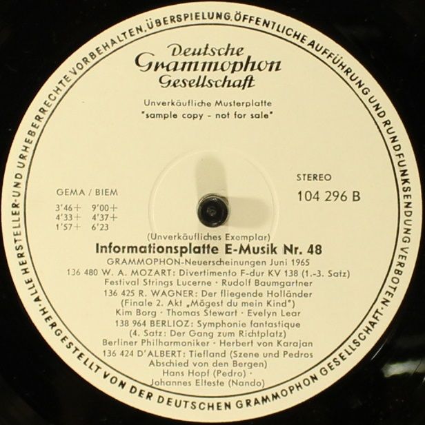 Deutsche Grammophon 104 296 A - Various - Informationsplatte E-M - Image 2