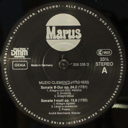 Marus (2) Marus 308 335 D - André Marchand (2), Muzio Clementi, - Image 3