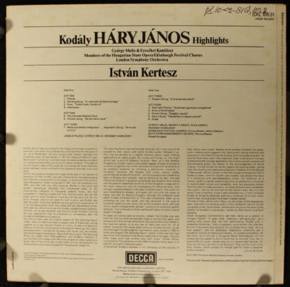 DECCA SXL 6631 - Zoltán Kodály, István Kertész - Hary Janos High - Image 2