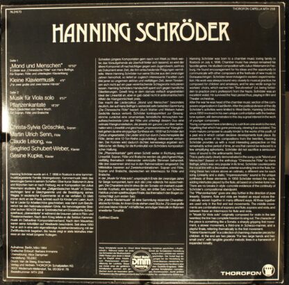 Thorofon MTH 258 - Hanning Schröder - Mond Und Menschen - Kammer - Image 2