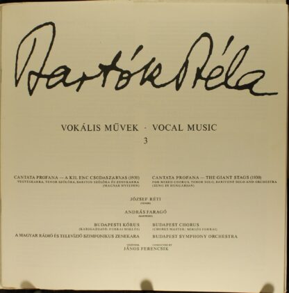 Hungaroton SLPX 11510 - Béla Bartók, Antal Dorati, János Ferencs - Image 3