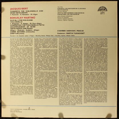 Supraphon SUA ST 50877 - Bohuslav Martinů, Jacques Ibert, André - Image 2