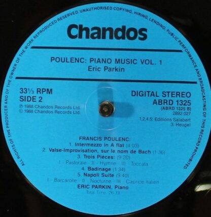 Chandos ABRD 1325 - Francis Poulenc, Eric Parkin - Piano Music V - Image 4