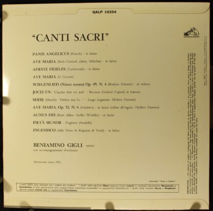 La Voce Del Padrone QALP 10354 - Beniamino Gigli - Canti Sacri - Image 2