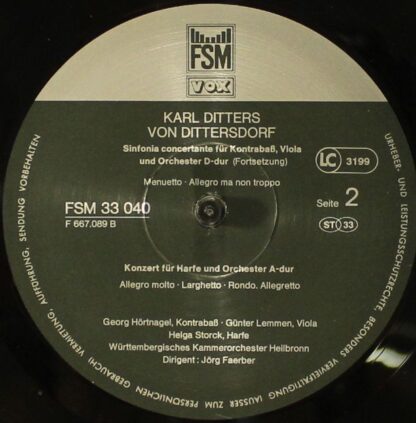 FSM Vox FSM 33 040 - Carl Ditters von Dittersdorf, Georg Hörtnag - Image 4