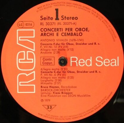 RCA Red Seal RL 30371 - Bruce Haynes, Frans Brüggen - Concerti P - Image 6