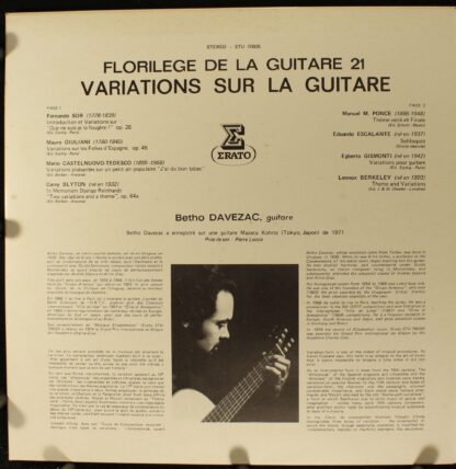 Erato STU 70926 - Betho Davezac - Variations Sur La Guitare - Image 3