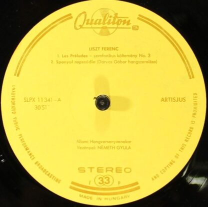 Qualiton SLPX 11341 - Franz Liszt, Hungarian State Orchestra, Gy - Image 3