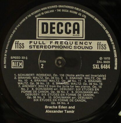 DECCA SXL 6484 - Eden And Tamir - Two Piano Encores - Image 4