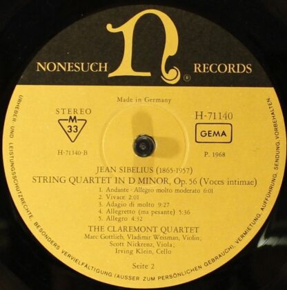 Nonesuch Records H-71140 - Sir Edward Elgar, Jean Sibelius, The - Image 4