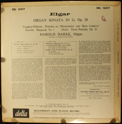 Delta (3) DEL 12017 - Harold Darke - Edward Elgar - Image 2