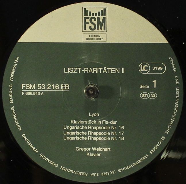 FSM FSM 53216 EB - Franz Liszt, Gregor Weichert - Liszt Raritäte - Image 3