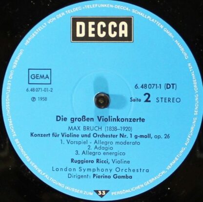 DECCA 6.48071 DP - Felix Mendelssohn-Bartholdy, Max Bruch, Pyotr - Image 6