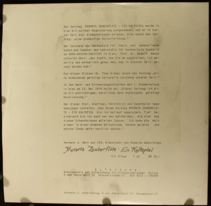 Not On Label DV I/74 - Hermann J. Dörr - Mozarts Zauberflöte - E - Image 2
