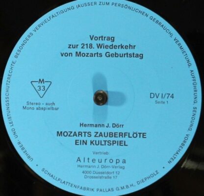 Not On Label DV I/74 - Hermann J. Dörr - Mozarts Zauberflöte - E - Image 5