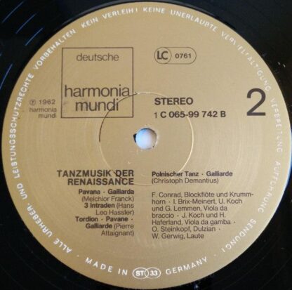 Deutsche Harmonia Mundi 1C 065-99 742 - Collegium Aureum - Tanzm - Image 4