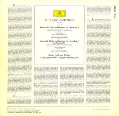 Deutsche Grammophon 139 424 SLPM - Niccolò Paganini, Shmuel Ashk - Image 2
