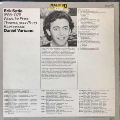 CBS 61874 - Erik Satie, Daniel Varsano - Works For Piano - Image 2