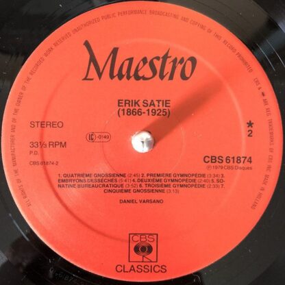 CBS 61874 - Erik Satie, Daniel Varsano - Works For Piano - Image 3