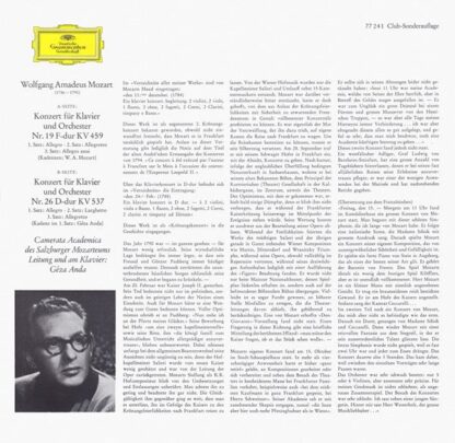 Deutsche Grammophon 77 241 - Wolfgang Amadeus Mozart, Camerata A - Image 2