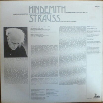 Unicorn Records (3) RHS 312 - Paul Hindemith, Richard Strauss, J - Image 2