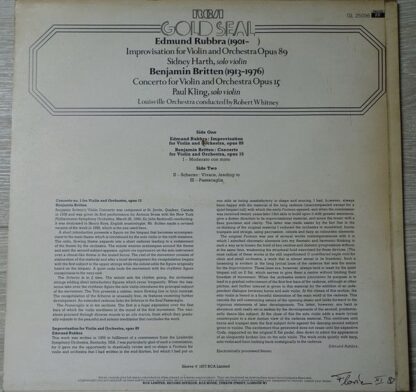 RCA Gold Seal GL 25096 - Edmund Rubbra, Benjamin Britten, Sidney - Image 2