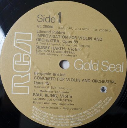 RCA Gold Seal GL 25096 - Edmund Rubbra, Benjamin Britten, Sidney - Image 3