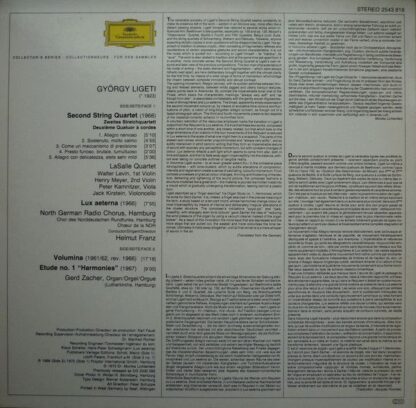 Deutsche Grammophon 2543 818 - György Ligeti - Lux Aeterna / Vol - Image 2