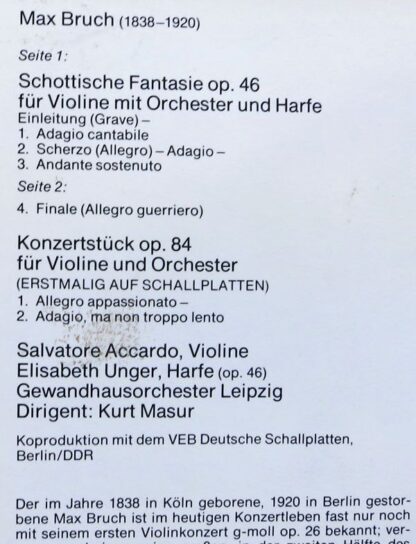 Philips 9500 423 - Max Bruch, Salvatore Accardo, Gewandhausorche - Image 7
