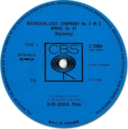 CBS S 72864 - Glenn Gould - Beethoven/Liszt: Symphony No.5, Beet - Image 4