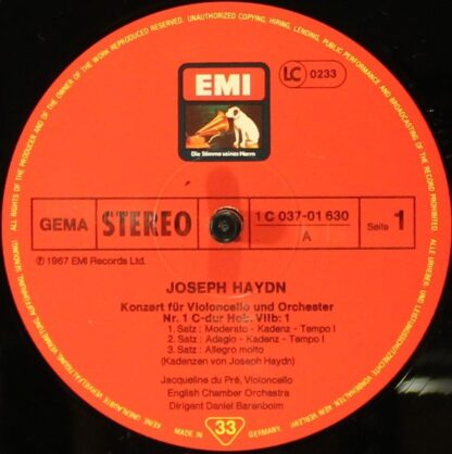 His Master's Voice 1C 037-01 630 - Joseph Haydn, Jacqueline Du P - Image 3