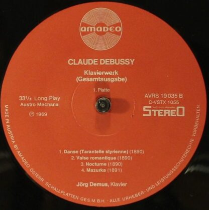 Amadeo AVRS 19.035 - Claude Debussy, Jörg Demus - Klavierwerk (G - Image 3