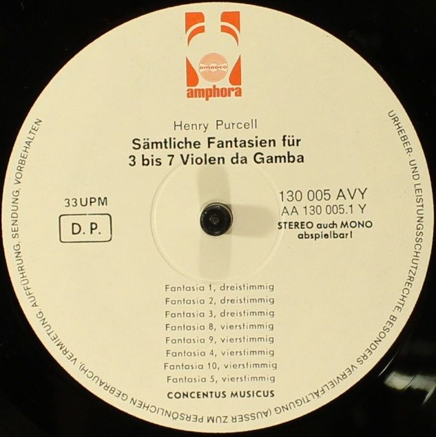 Amphora AVRS 130.005 St - Henry Purcell, Concentus Musicus Wien - Image 3