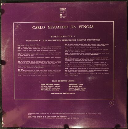 Edigsa EHM 220 - Carlo Gesualdo - Responsoria At Alia Ad Officiu - Image 2