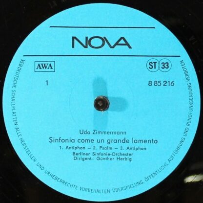 Nova 8 85 216 - Udo Zimmermann - Sinfonia Come Un Grande Lamento - Image 3